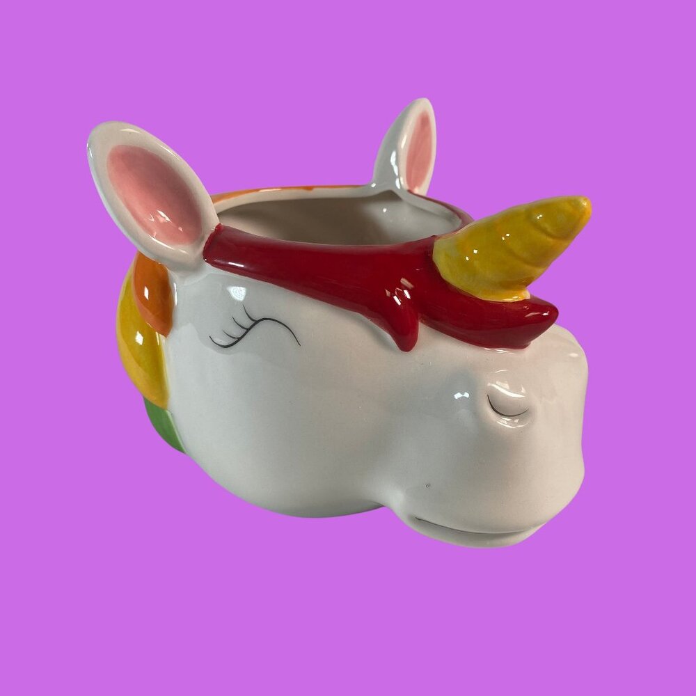 Magical Y2K Unicorn Ceramic Planter: Nostalgic & Whimsical Decor